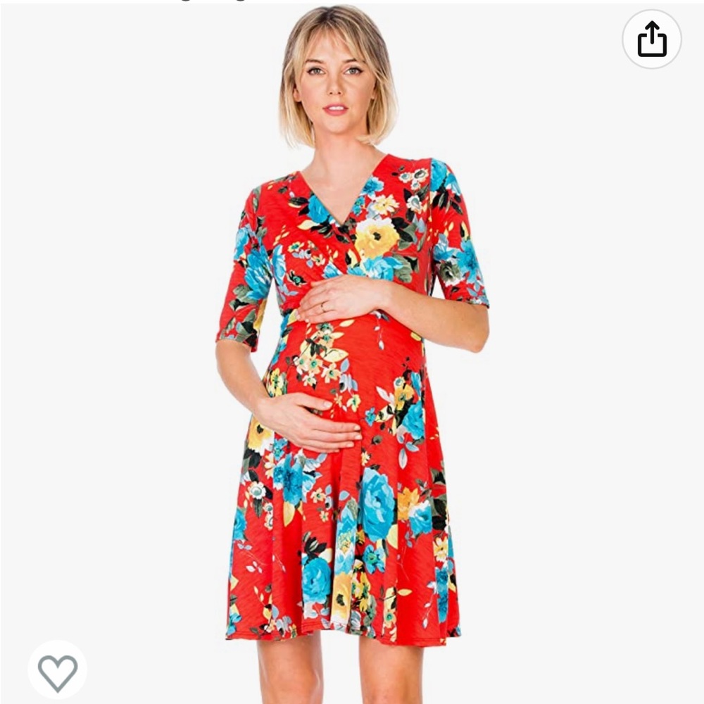 my bump maternity wrap dress orange flowers